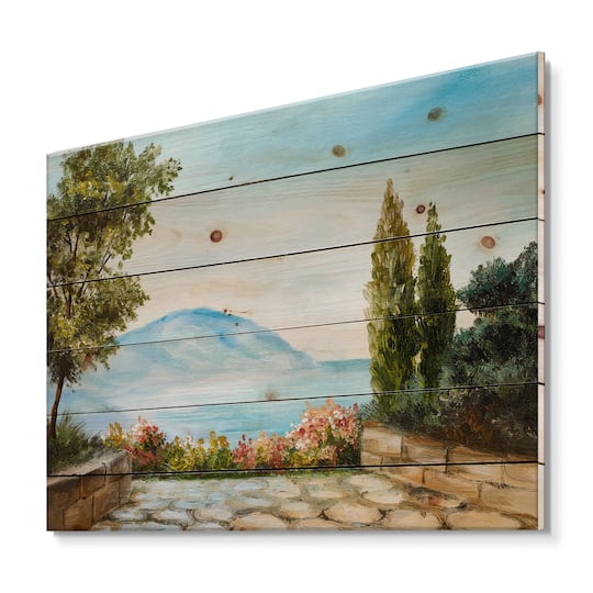 Designart - Mountains View By The Sea Side